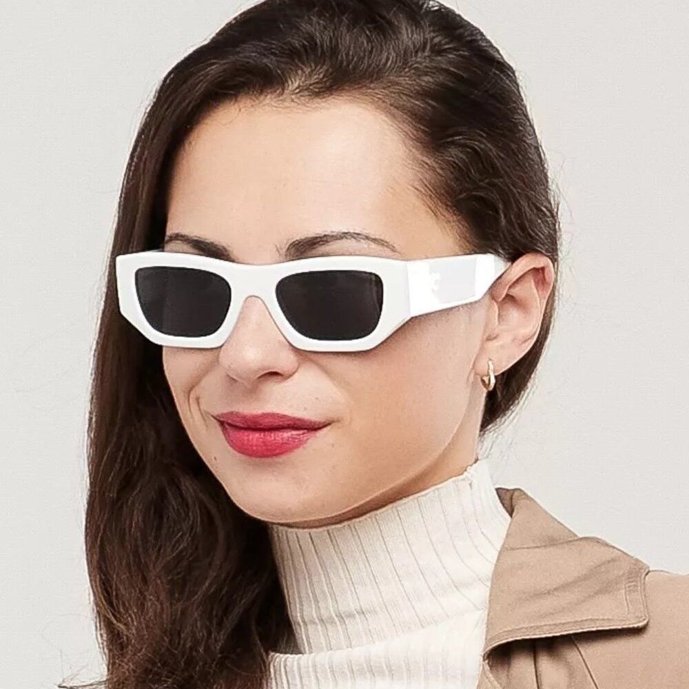 SALE! NEW Prada PRA01S 17K08Z White Grey Unisex Sunglasses PR A01S - Picture 2 of 11